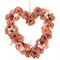 10" Pink Wooden Heart Wreath with Roses and Butterflies Spring Floral Wall Decor